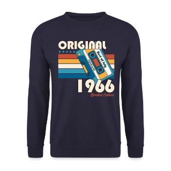 Cassette 58ème Anniversaire Juillet 1966 Millésime 1966 - Sweat-shirt Unisexe - marine - Devant - Alina (178cm) & Michal (187cm)