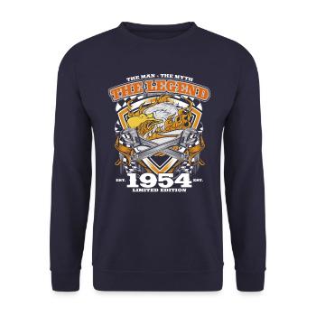 70th Birthday Original Vintage 1954 Artisan - Unisex Sweatshirt - navy - Front - Alina (178cm) & Michal (187cm)