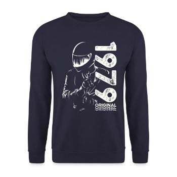 45ème Anniversaire Vintage 1979 Motard Motard - Sweat-shirt Unisexe - marine - Devant - Alina (178cm) & Michal (187cm)