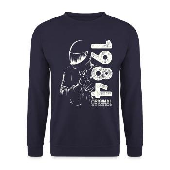40. Geburtstag Jahrgang 1984 Motorradfahrer Biker - Unisex Pullover - Navy - Vorne - Alina (178cm) & Michal (187cm)