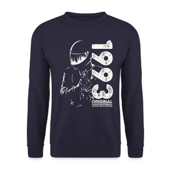31st Birthday Vintage 1993 Motorcyclist Biker - Unisex Sweatshirt - navy - Front - Alina (178cm) & Michal (187cm)