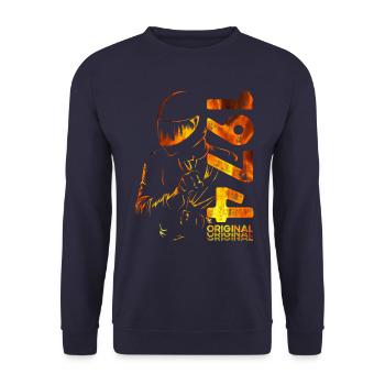 50ème Anniversaire Vintage 1974 Motard Motard - Sweat-shirt Unisexe - marine - Devant - Alina (178cm) & Michal (187cm)