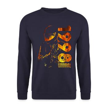 26ème Anniversaire Vintage 1998 Motard Motard - Sweat-shirt Unisexe - marine - Devant - Alina (178cm) & Michal (187cm)