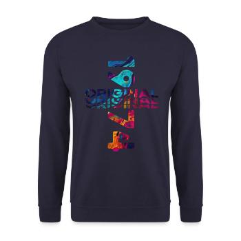 50ème Anniversaire Année 1974 Millésime 1974 Original - Sweat-shirt Unisexe - marine - Devant - Alina (178cm) & Michal (187cm)