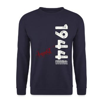80th Birthday Original August 1944 Born 1944 - Unisex Sweatshirt - navy - Front - Alina (178cm) & Michal (187cm)
