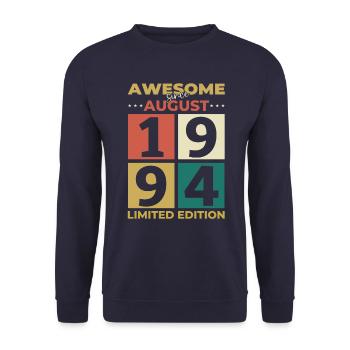 30th Birthday Original August 1994 Vintage 1994 - Unisex Sweatshirt - navy - Front - Alina (178cm) & Michal (187cm)