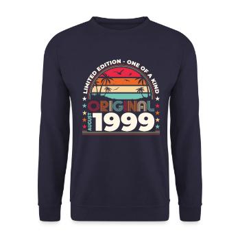 25ème anniversaire original août 1999 millésime 1999 - Sweat-shirt Unisexe - marine - Devant - Alina (178cm) & Michal (187cm)