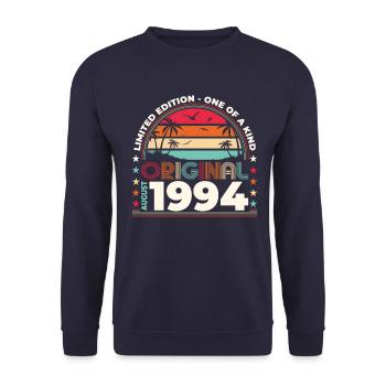 30th Birthday Original August 1994 Year 1994 - Unisex Sweatshirt - navy - Front - Alina (178cm) & Michal (187cm)