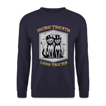 More treats less tricks - Unisex Sweatshirt - navy - Front - Alina (178cm) & Michal (187cm)
