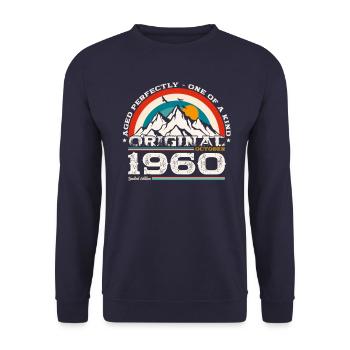 65. Geburtstag Legende Oktober 1960 Jahrgang 60 - Unisex Pullover - Navy - Vorne - Alina (178cm) & Michal (187cm)