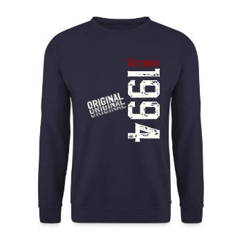 30th Birthday Original October 1994 Volume 94 - Unisex Sweatshirt - navy - Front - Alina (178cm) & Michal (187cm)