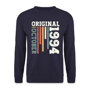 30th Birthday Original October 1994 Volume 94 - Unisex Sweatshirt - navy - Front - Alina (178cm) & Michal (187cm)