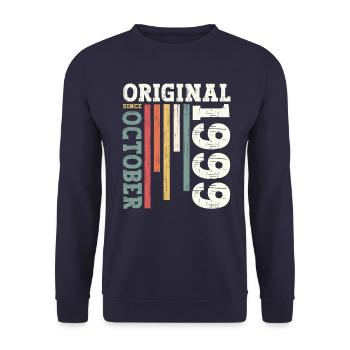 25th Birthday Original October 1999 Volume 99 - Unisex Sweatshirt - navy - Front - Alina (178cm) & Michal (187cm)