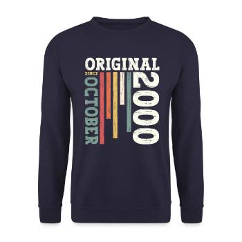 24. Geburtstag Vintage Oktober 2000 Jahrgang - Unisex Pullover - Navy - Vorne - Alina (178cm) & Michal (187cm)