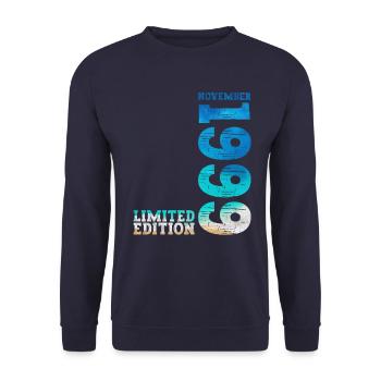 25th Birthday Original November 1999 Volume 99 - Unisex Sweatshirt - navy - Front - Alina (178cm) & Michal (187cm)