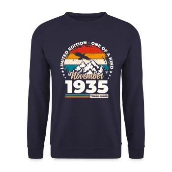 90e anniversaire Original novembre 1935 Volume 35 - Sweat-shirt Unisexe - marine - Devant - Alina (178cm) & Michal (187cm)