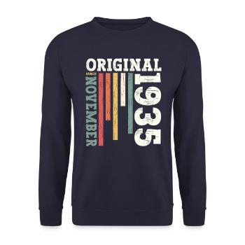 90e anniversaire Original novembre 1935 Volume 35 - Sweat-shirt Unisexe - marine - Devant - Alina (178cm) & Michal (187cm)