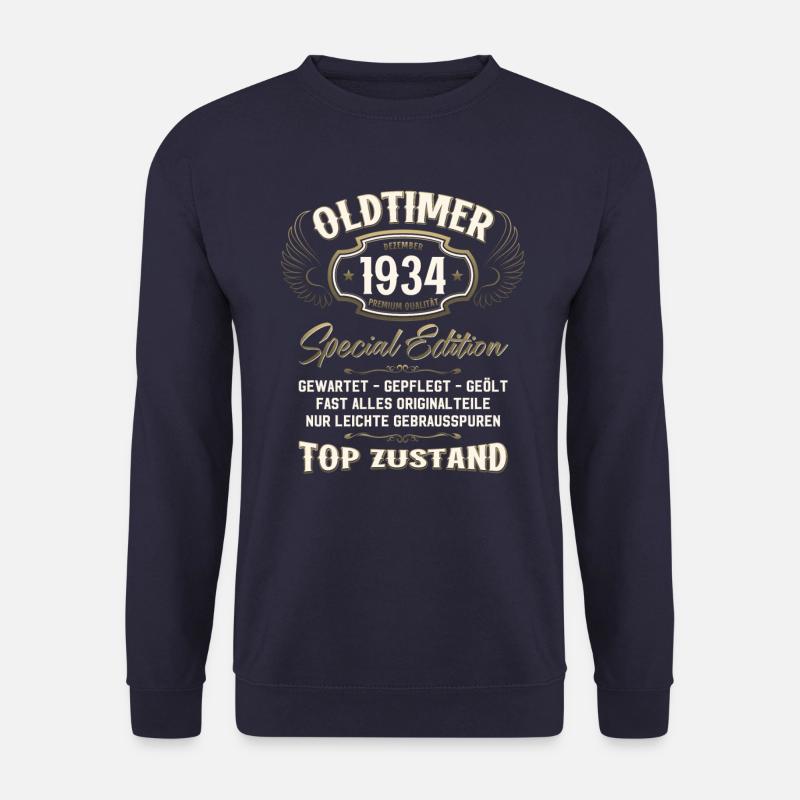 90. Geburtstag Oldtimer Dezember 1934 Jahrgang 34 - Unisex Pullover - Navy