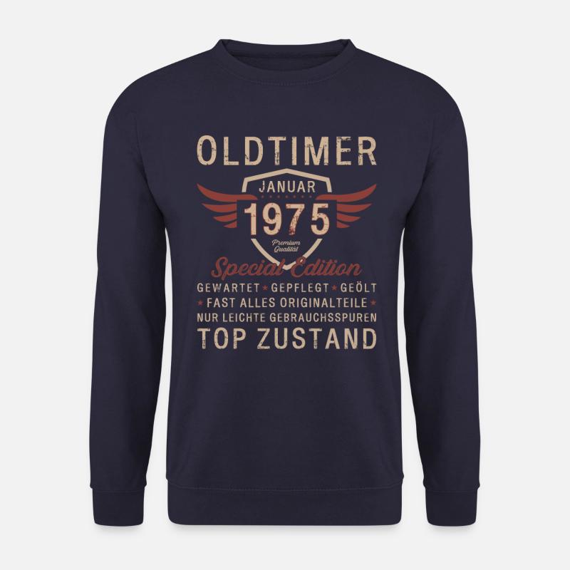 50. Geburtstag Oldtimer Januar 1975 Jahrgang 75 - Unisex Pullover - Navy