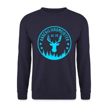 ABITUR 2025 - ABSCHLUSSKLASSE - AK 25 - ABSCHLUSS - Unisex Pullover - Navy - Vorne - Alina (178cm) & Michal (187cm)