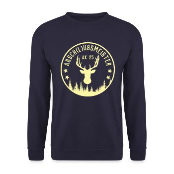 ABITUR 2025 - ABSCHLUSSKLASSE - AK 25 - ABSCHLUSS - Unisex Pullover - Navy - Vorne - Alina (178cm) & Michal (187cm)