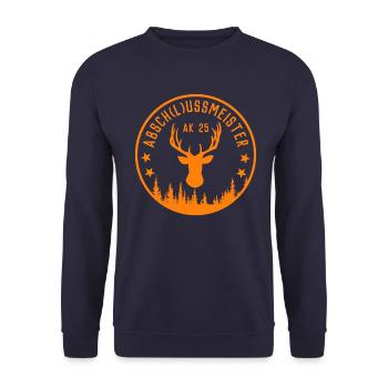 ABITUR 2025 - ABSCHLUSSKLASSE - AK 25 - ABSCHLUSS - Unisex Pullover - Navy - Vorne - Alina (178cm) & Michal (187cm)