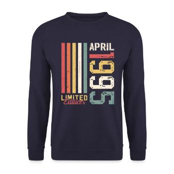 30. Geburtstag Geschenk Mann Original April 1995 - Unisex Pullover - Navy - Vorne - Alina (178cm) & Michal (187cm)