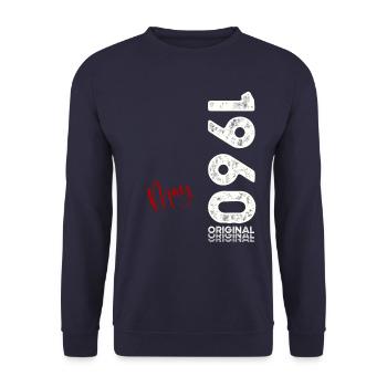 65ème Anniversaire Original Mai Millésime 1960 - Sweat-shirt Unisexe - marine - Devant - Alina (178cm) & Michal (187cm)