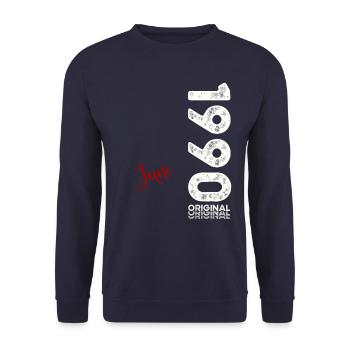 35ème anniversaire cadeau mari Original juin 1990 - Sweat-shirt Unisexe - marine - Devant - Alina (178cm) & Michal (187cm)