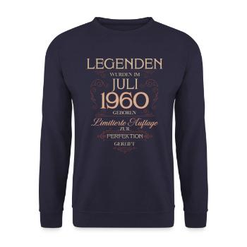 65e anniversaire Légende July Né en 1960 - Sweat-shirt Unisexe - marine - Devant - Alina (178cm) & Michal (187cm)