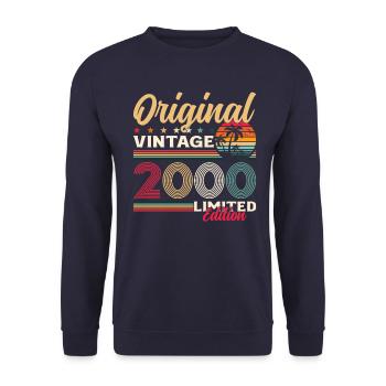 25ème anniversaire cadeau mari Original 2000 - Sweat-shirt Unisexe - marine - Devant - Alina (178cm) & Michal (187cm)
