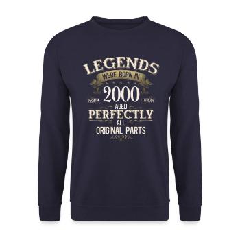 25ème anniversaire cadeau mari Original 2000 - Sweat-shirt Unisexe - marine - Devant - Alina (178cm) & Michal (187cm)