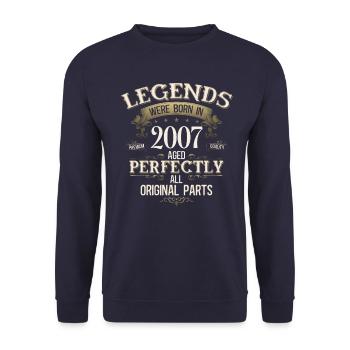 18th Birthday Gift Husband Original 2007 - Unisex Sweatshirt - navy - Front - Alina (178cm) & Michal (187cm)