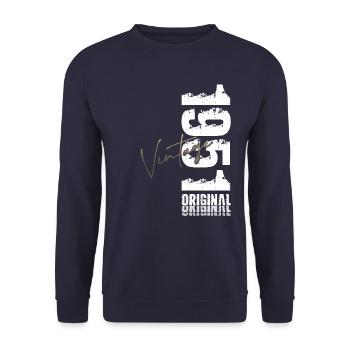 74th Birthday Original Vintage 1951 - Unisex Sweatshirt - navy - Front - Alina (178cm) & Michal (187cm)