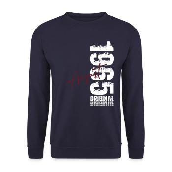 60th Birthday Legends August 1965 - Unisex Sweatshirt - navy - Front - Alina (178cm) & Michal (187cm)