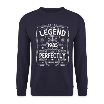 40. Geburtstag Original Jahrgang 1985 - Unisex Pullover - Navy - Vorne - Alina (178cm) & Michal (187cm)