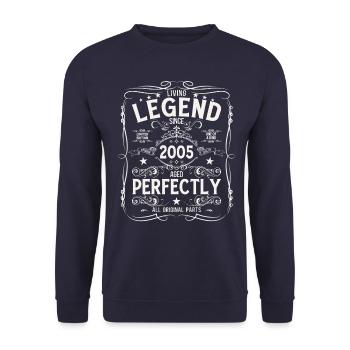 20ème anniversaire Cadeau Homme Légende 2005 - Sweat-shirt Unisexe - marine - Devant - Alina (178cm) & Michal (187cm)