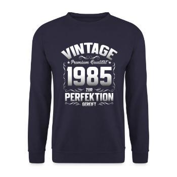 40. Geburtstag Original Jahrgang 1985 - Unisex Pullover - Navy - Vorne - Alina (178cm) & Michal (187cm)