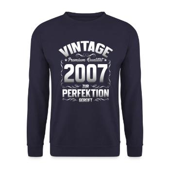 18th Birthday Gift Husband Original 2007 - Unisex Sweatshirt - navy - Front - Alina (178cm) & Michal (187cm)