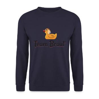 Équipe mariée en caoutchouc cadeau - Sweat-shirt Unisexe - marine - Devant - Alina (178cm) & Michal (187cm)