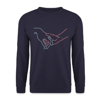 Hände - Unisex Pullover - Navy - Vorne - Alina (178cm) & Michal (187cm)
