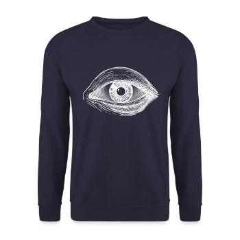 L'oeil qui voit - Var. II sait - Sweat-shirt Unisexe - marine - Devant - Alina (178cm) & Michal (187cm)