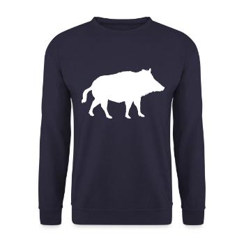 Sanglier blanc - Sweat-shirt Unisexe - marine - Devant - Alina (178cm) & Michal (187cm)