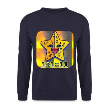 1+1=11 | Stern - Unisex Pullover - Navy - Vorne - Alina (178cm) & Michal (187cm)