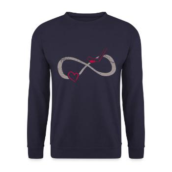 Infini∞ J'adore le hockey sur glace ∞ Bâtons de hockey sur glace - Sweat-shirt Unisexe - marine - Devant - Alina (178cm) & Michal (187cm)