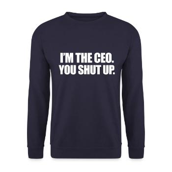 I'm the CEO - Unisex Sweatshirt - navy - Front - Alina (178cm) & Michal (187cm)