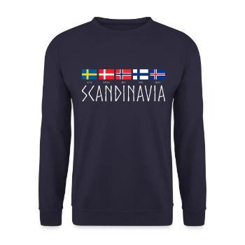 SCANDINAVIA - Pays Drapeaux Langues - Sweat-shirt Unisexe - marine - Devant - Alina (178cm) & Michal (187cm)