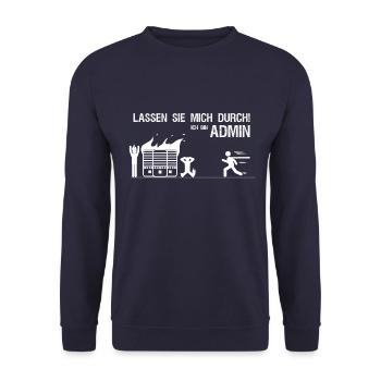 Lassen sie mich durch ich bin Admin IT Geschenk - Unisex Pullover - Navy - Vorne - Alina (178cm) & Michal (187cm)