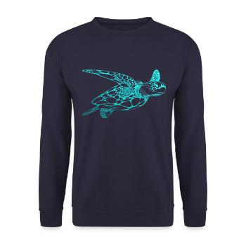 Tortue Plongée Dive Diving Scuba - Sweat-shirt Unisexe - marine - Devant - Alina (178cm) & Michal (187cm)