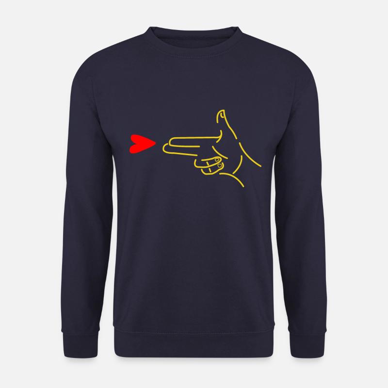 Handpistole schießt Herz - Unisex Pullover - Navy